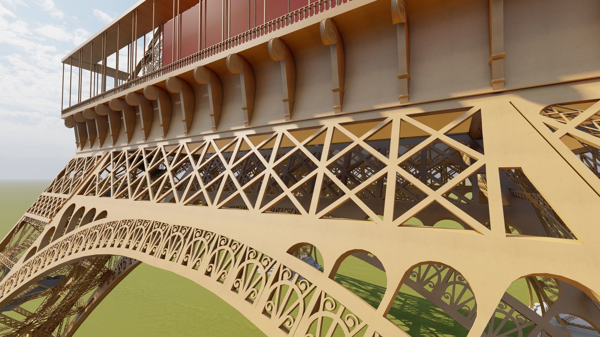 The Eiffel tower with interior 3D model_27