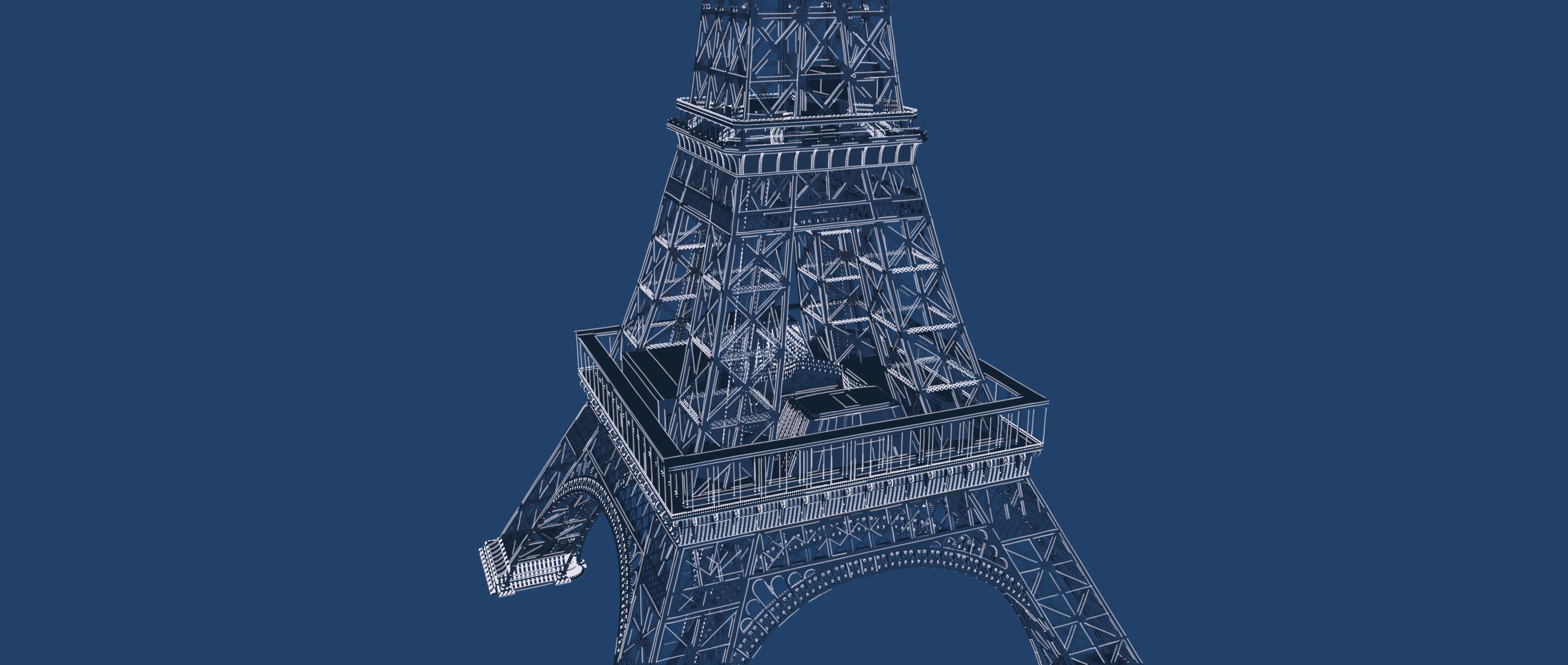 The Eiffel tower with interior 3D model_50