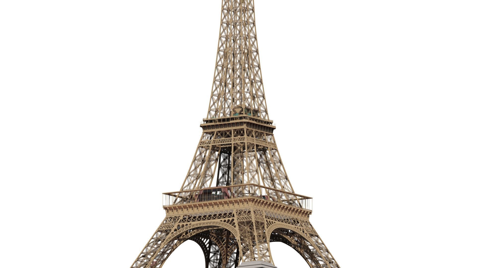 The Eiffel tower with interior 3D model_3
