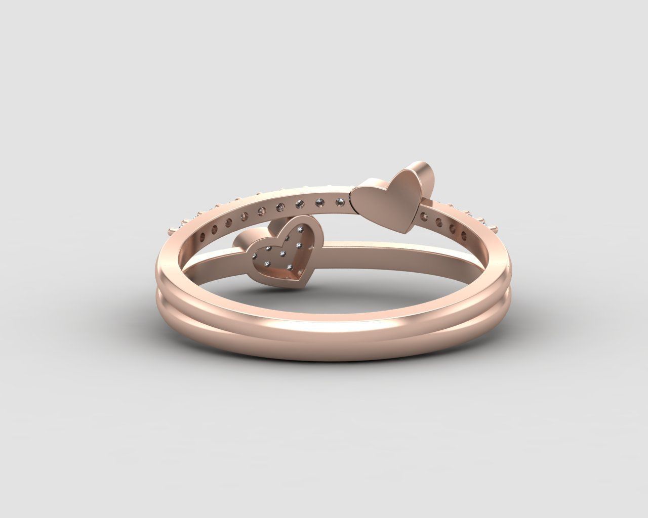 Minimal Heart diamond ring 147-MW 3D print model_8