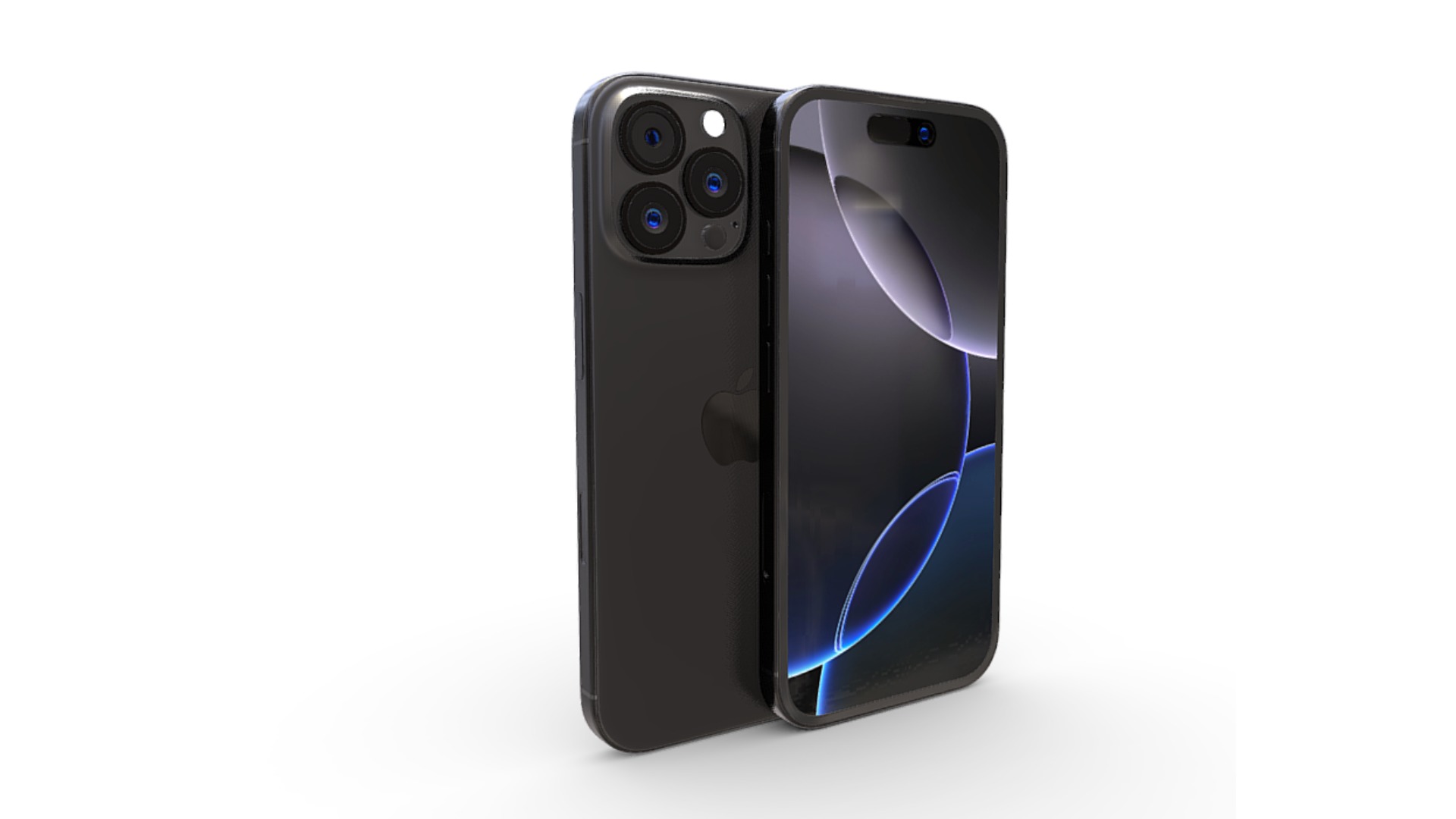 iPhone 16 in Black Titanium 3D model_9