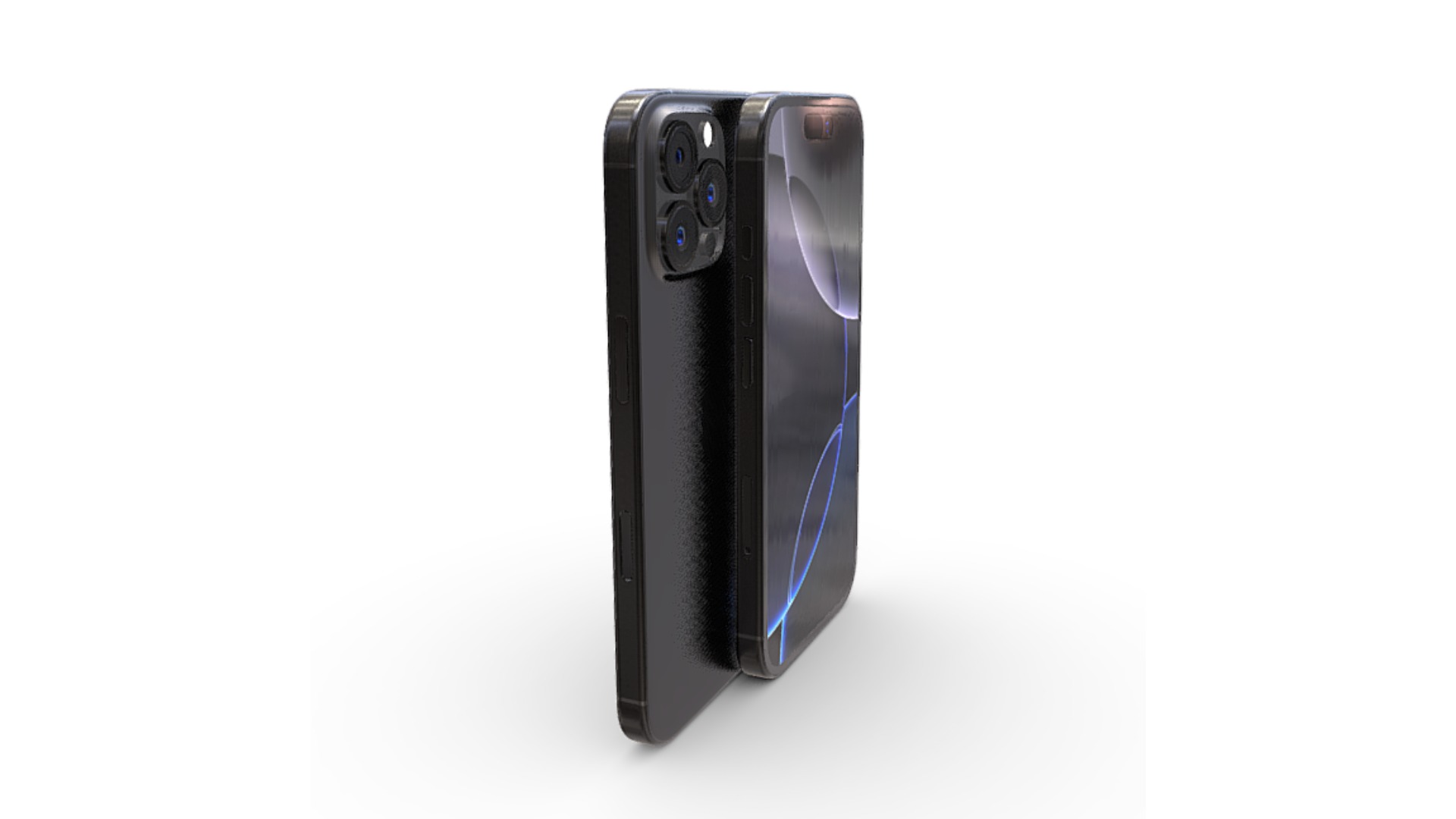 iPhone 16 in Black Titanium 3D model_1