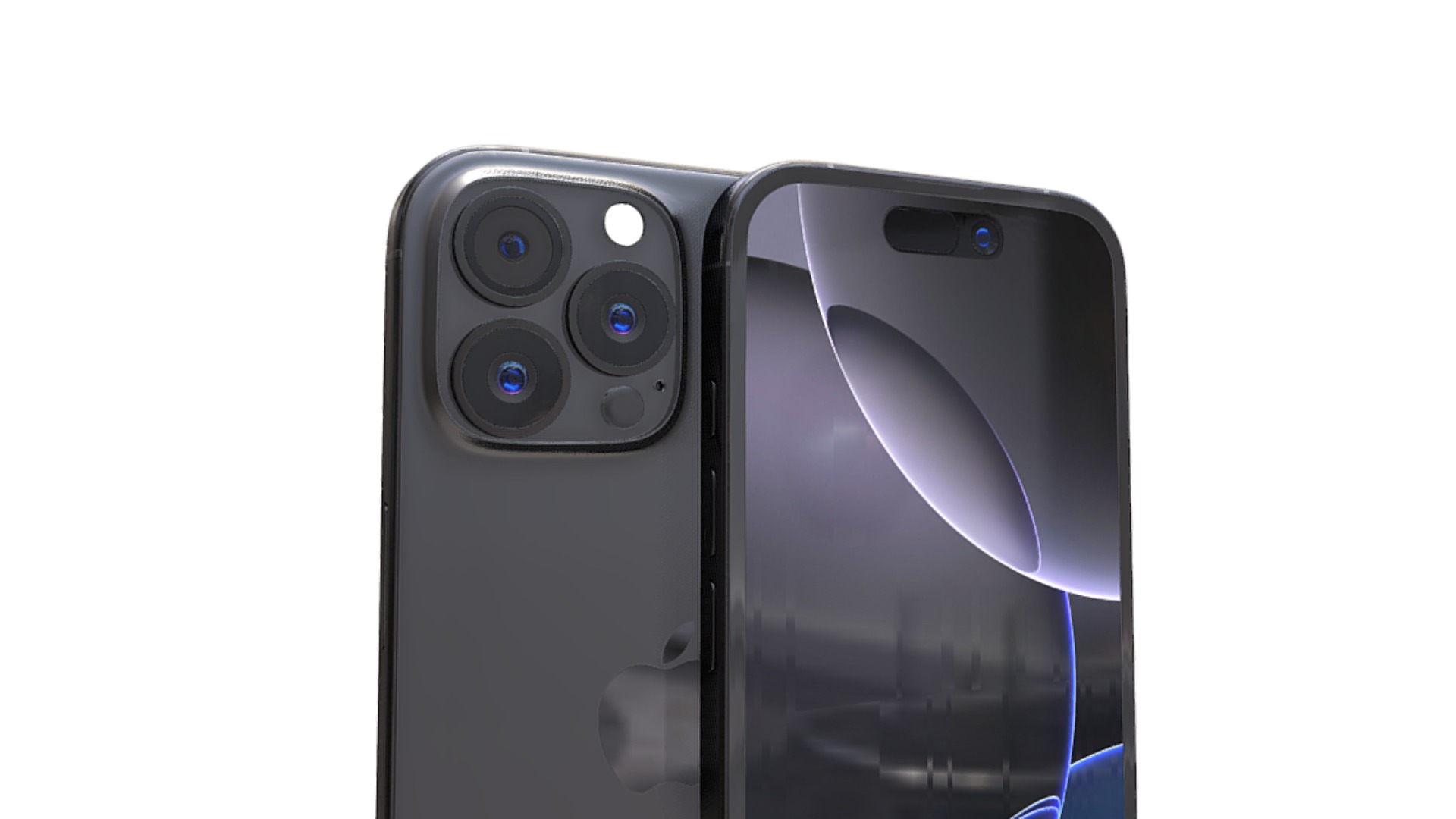 iPhone 16 in Black Titanium 3D model_2