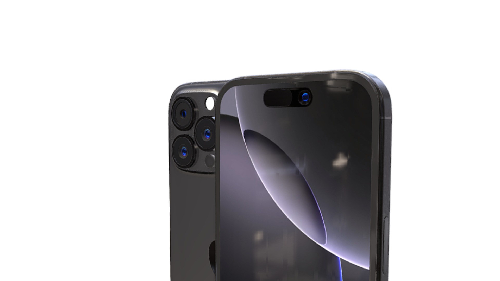 iPhone 16 in Black Titanium 3D model_4