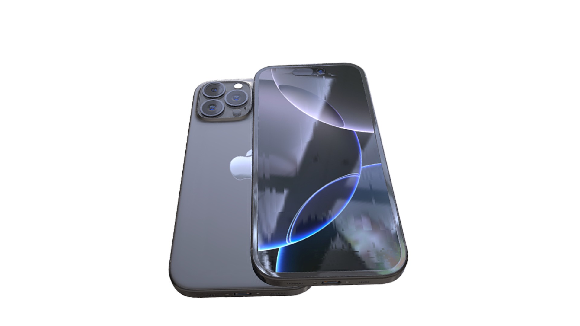 iPhone 16 in Black Titanium 3D model_5