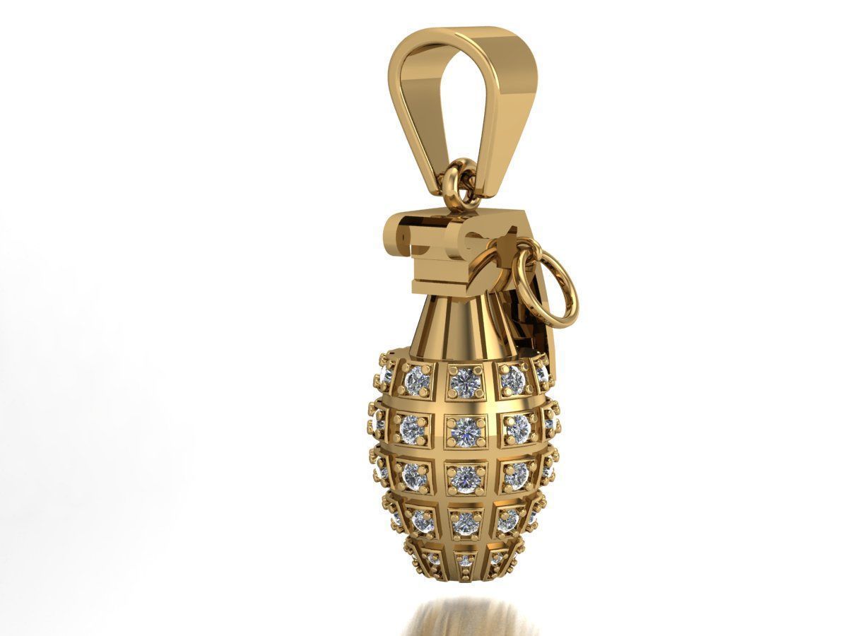  grenade pendant  3D print model_8