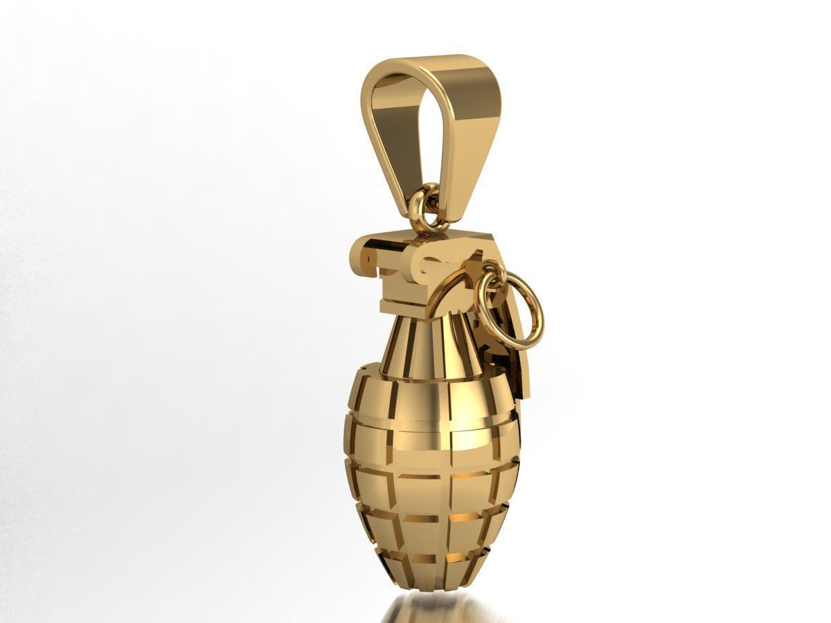  grenade pendant  3D print model_5