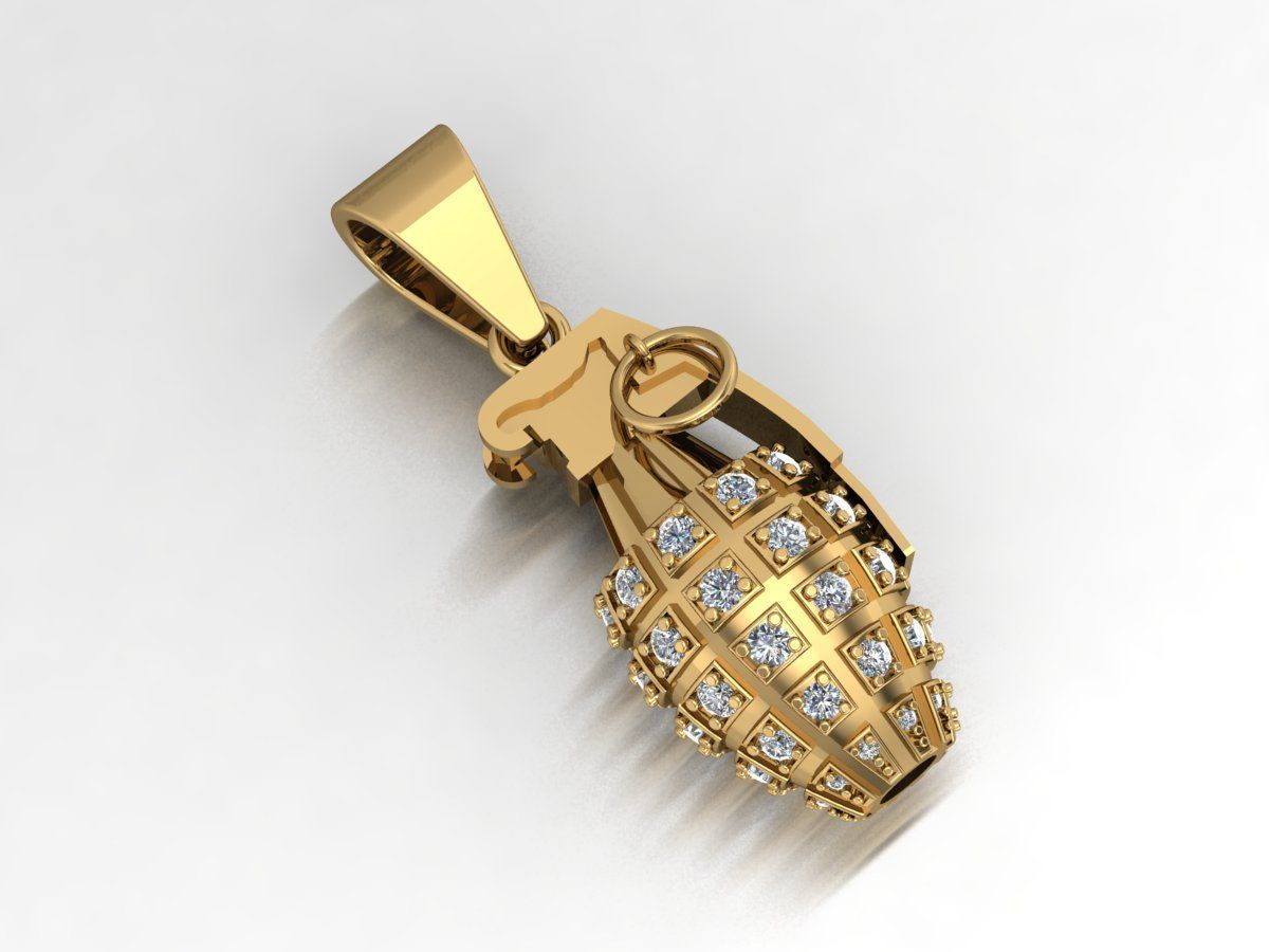  grenade pendant  3D print model_6