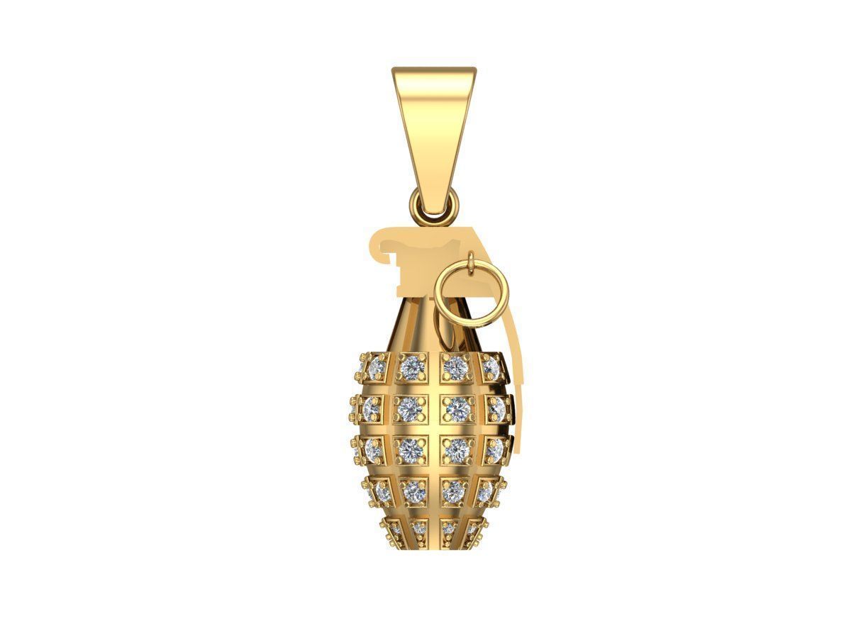  grenade pendant  3D print model_3