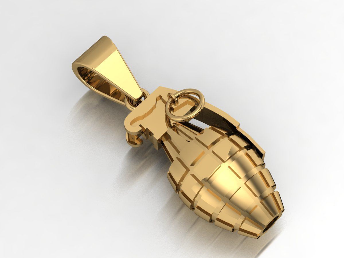 grenade pendant  3D print model_7