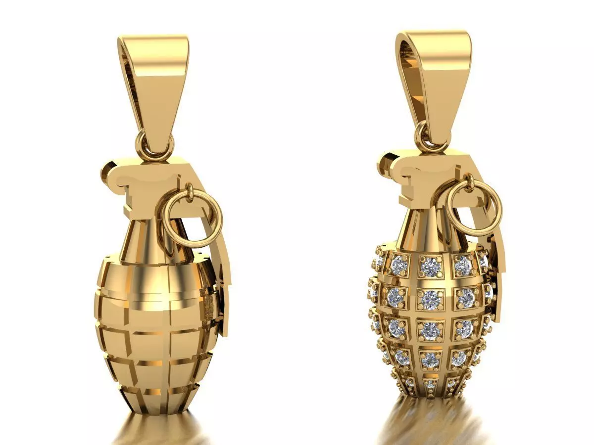  grenade pendant  3D print model_0
