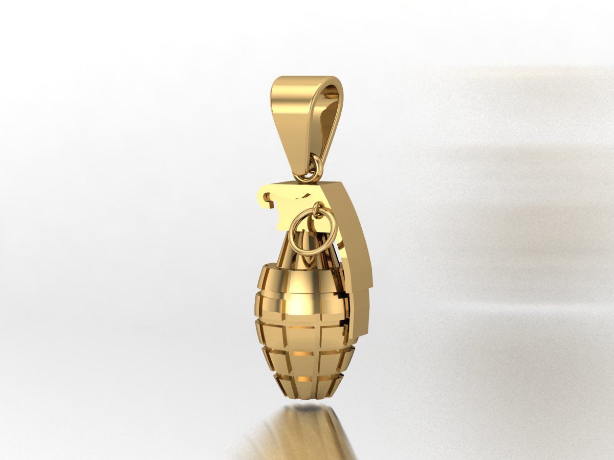  grenade pendant  3D print model_4
