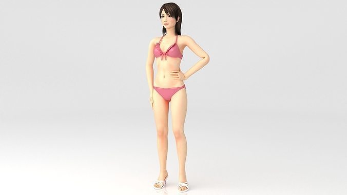 Seductive Girl  Low-poly 3D model