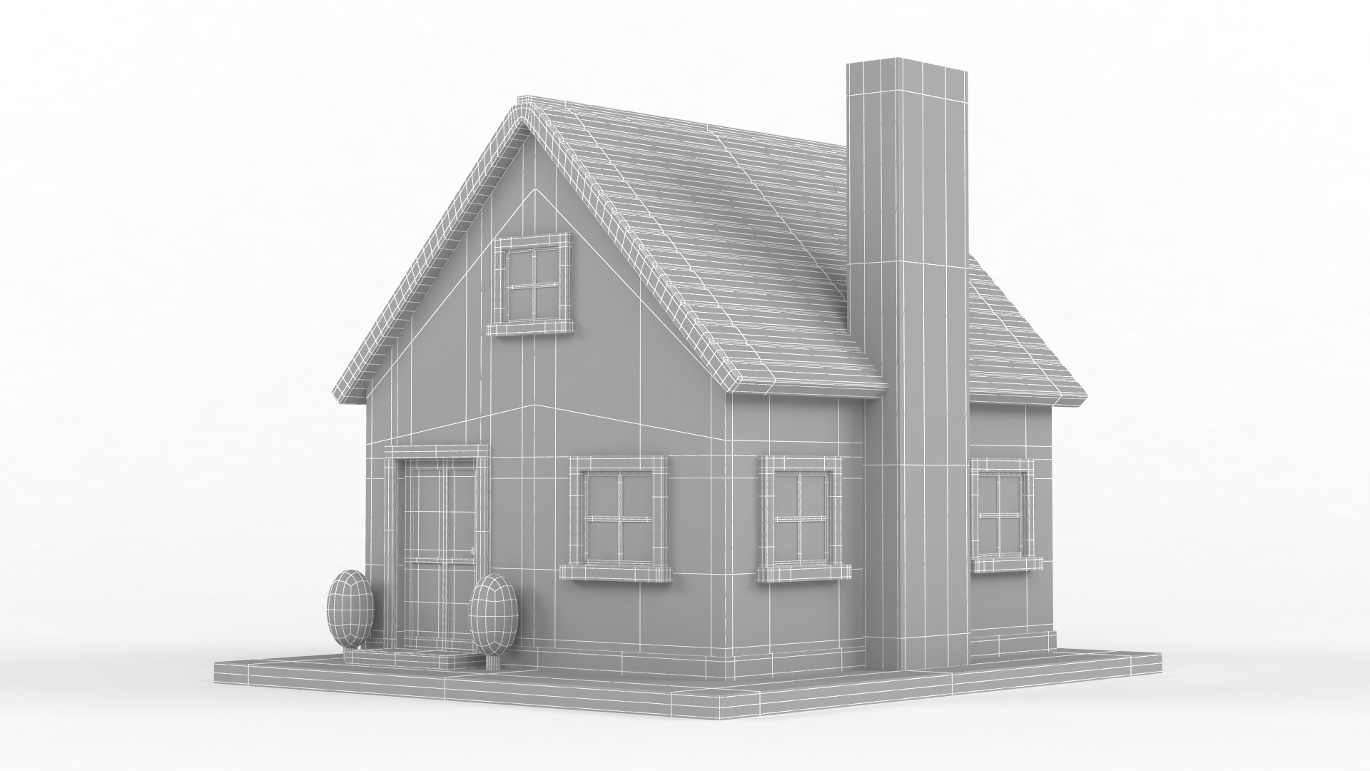 Cartoon House 3D model_5