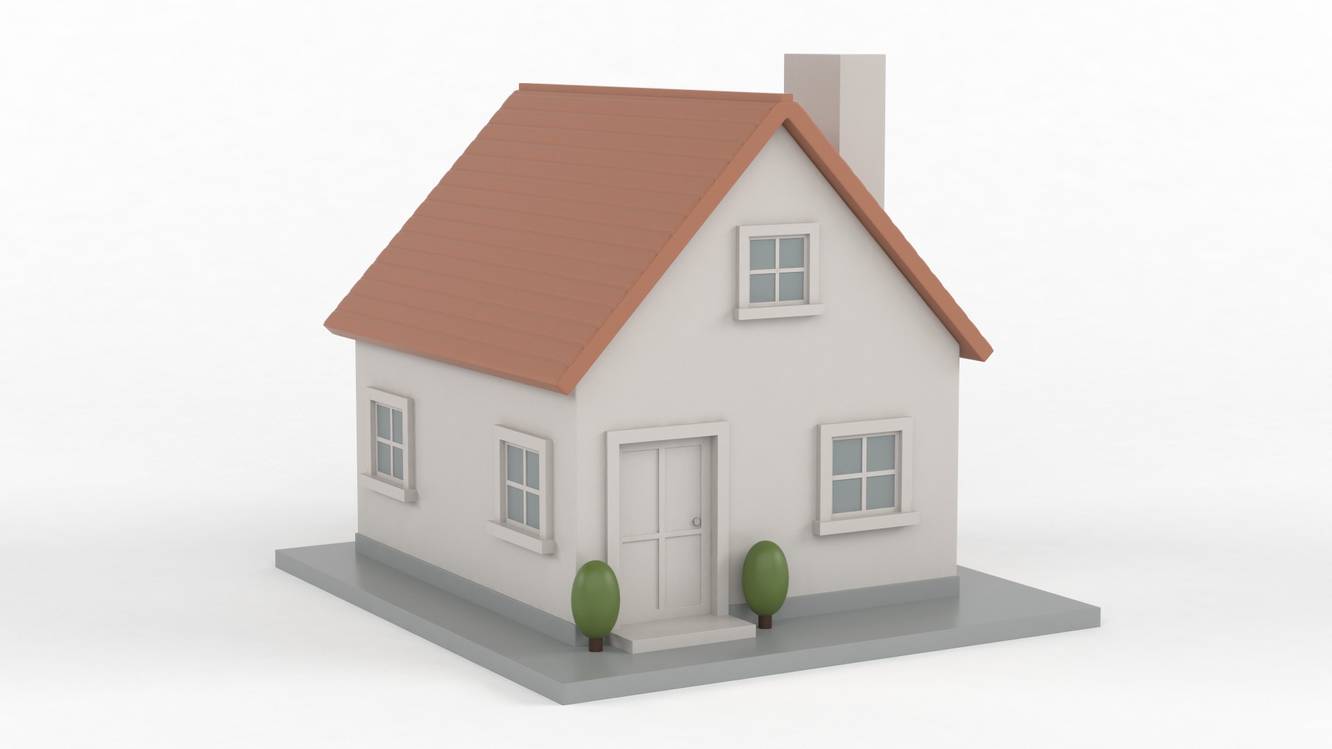 Cartoon House 3D model_4