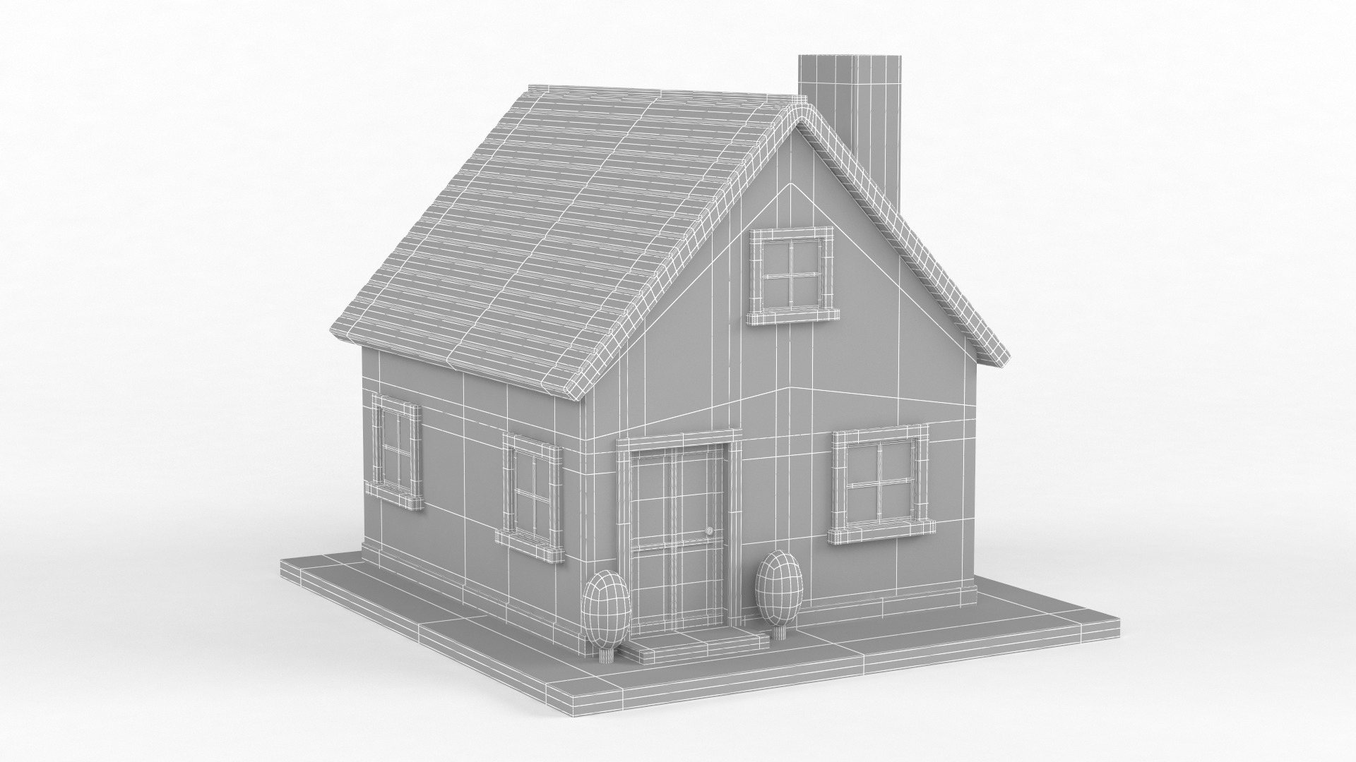 Cartoon House 3D model_9
