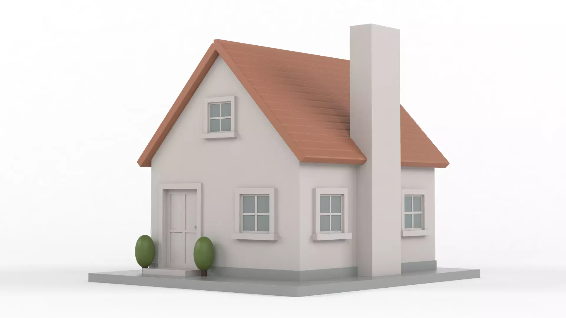 Cartoon House 3D model_0
