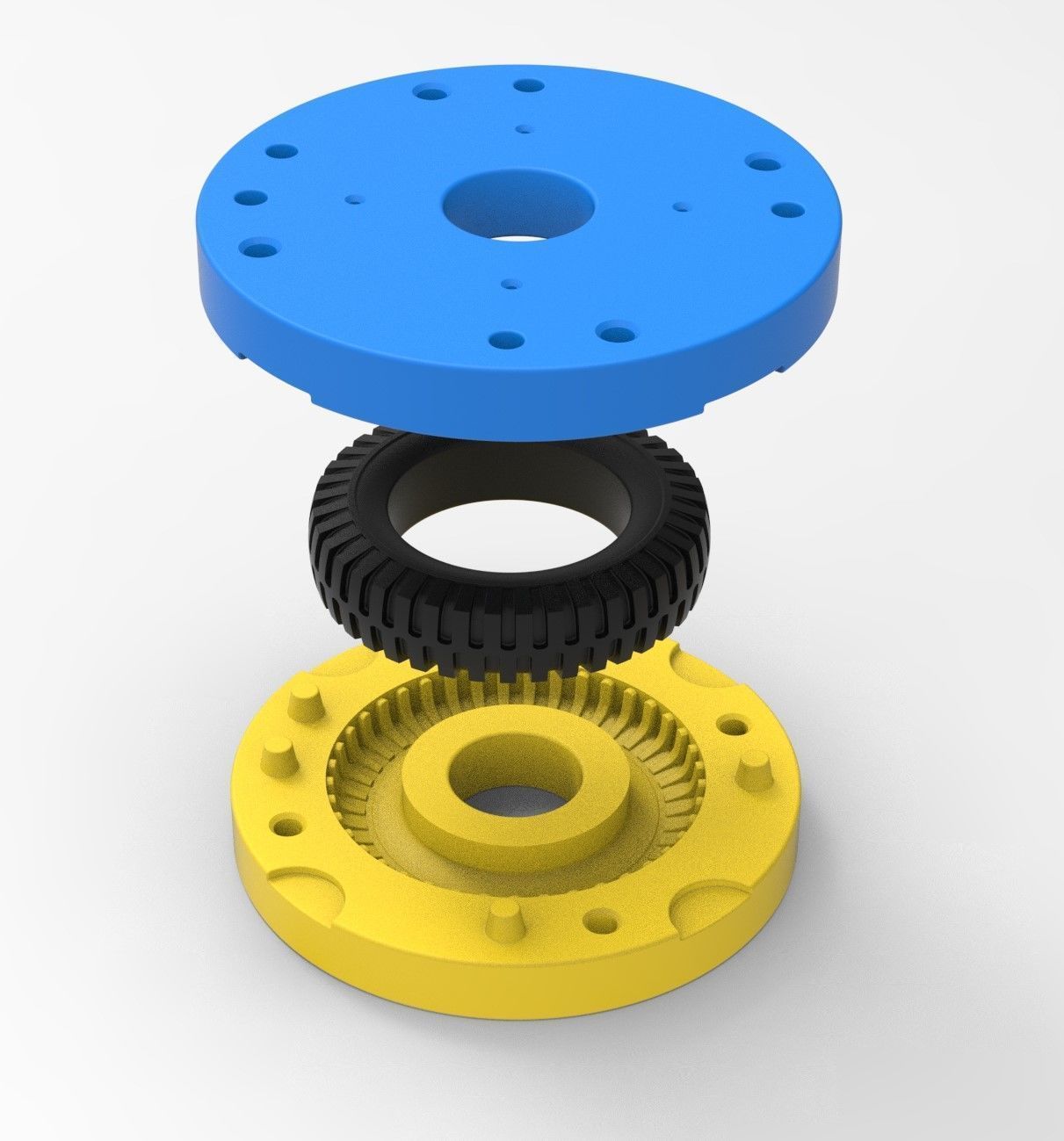 Mold for diecast tire 3 Scale 1 to 10 and 1 to 14 and 1 to 25 3D print model_1
