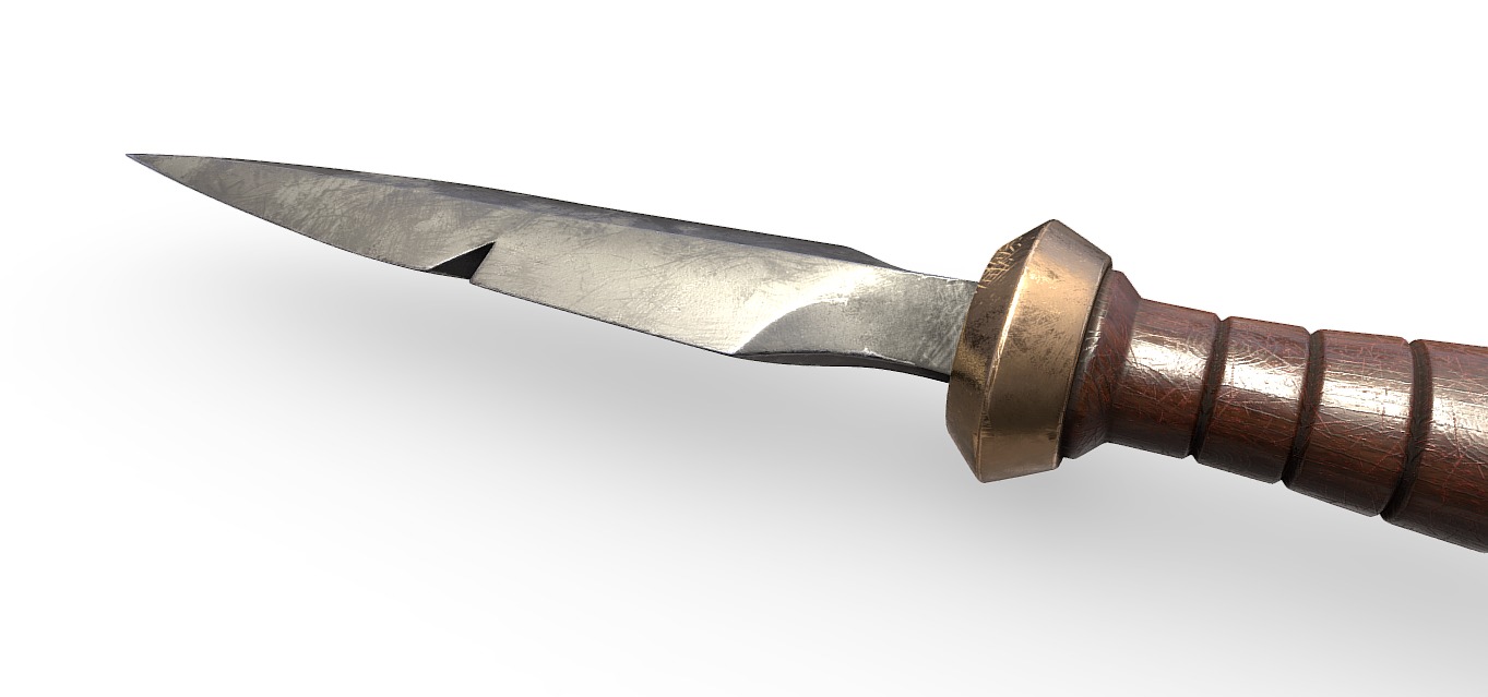 Medieval Dagger Authentic 3D Model for Historical Visualizations 3D model_7