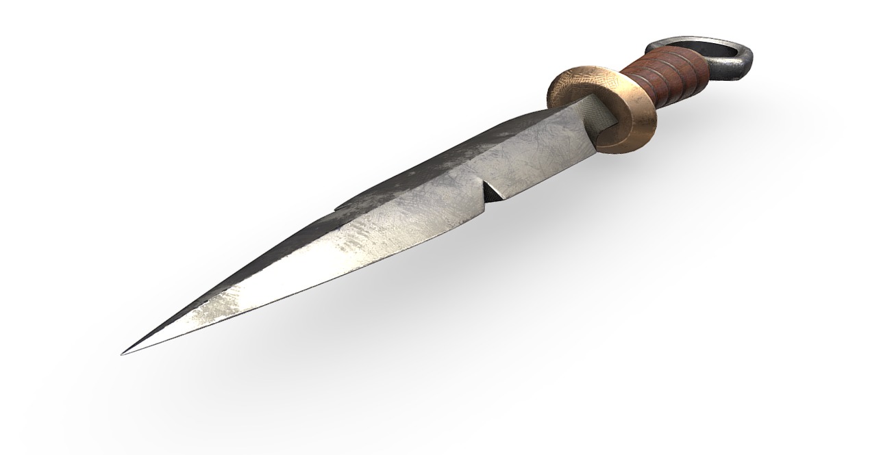 Medieval Dagger Authentic 3D Model for Historical Visualizations 3D model_3