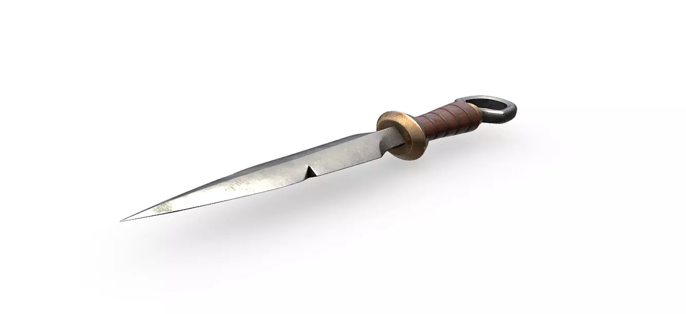 Medieval Dagger Authentic 3D Model for Historical Visualizations 3D model_0