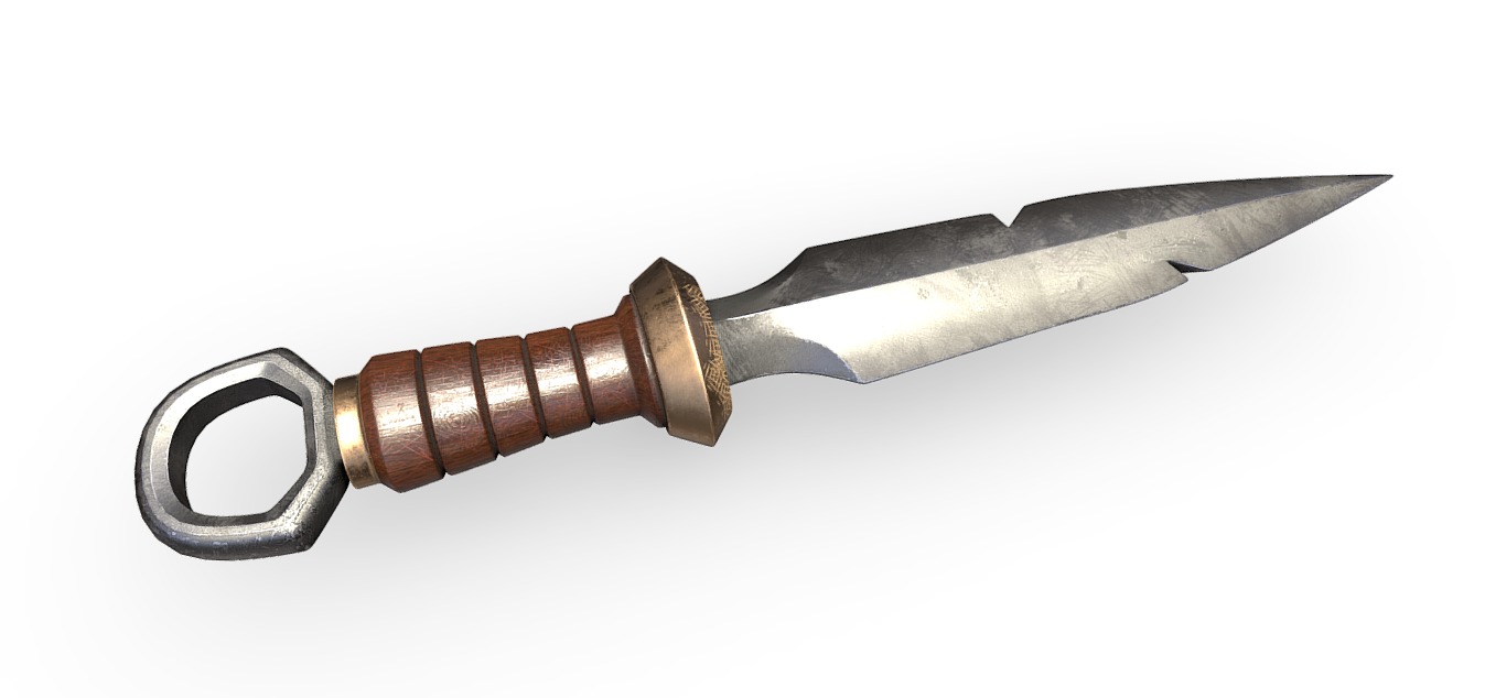 Medieval Dagger Authentic 3D Model for Historical Visualizations 3D model_5