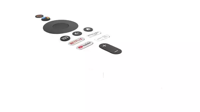 White TV Box Remote Control 3D model