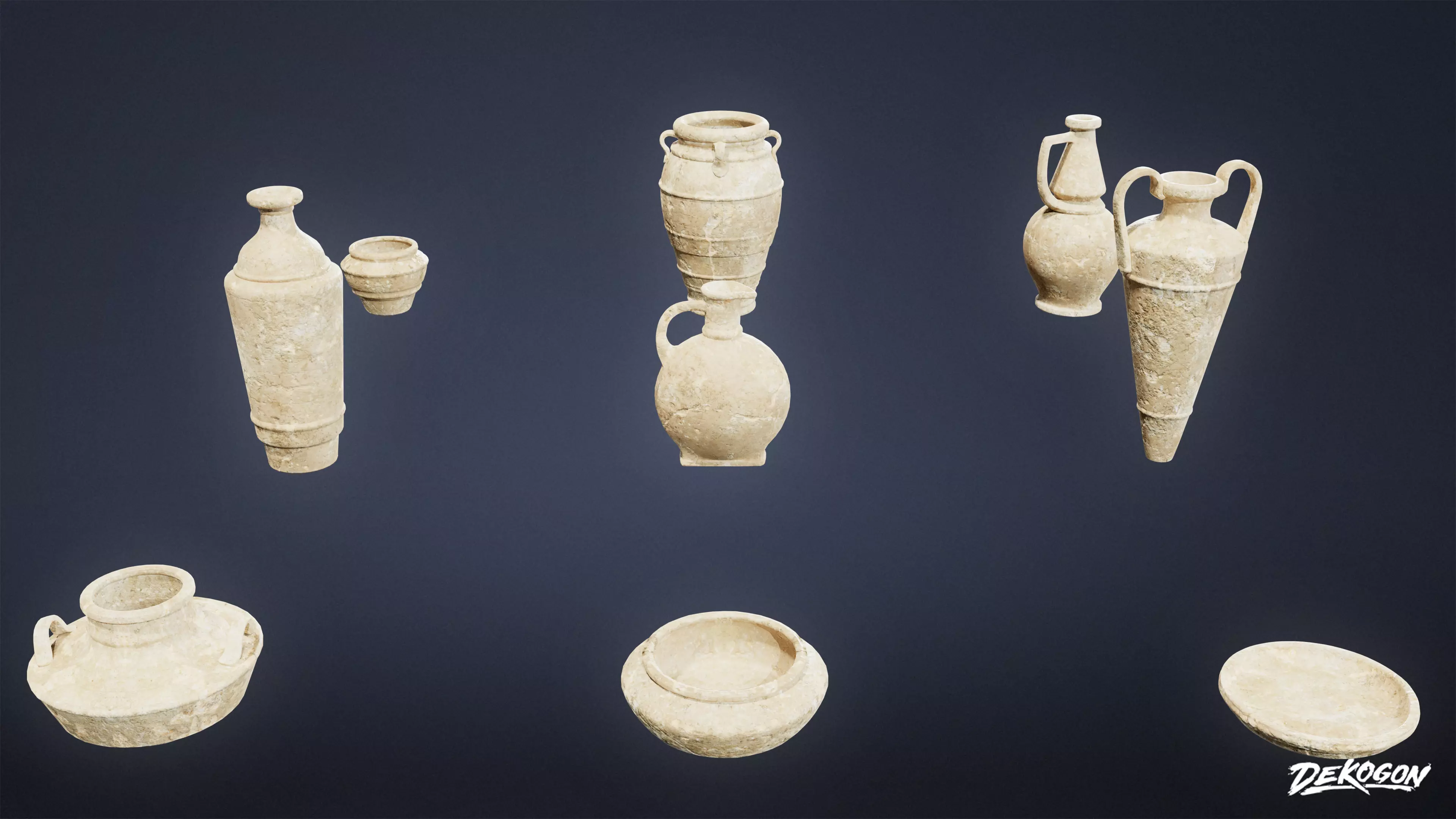 ANCIENT RUINS - Pottery 01 - LOW POLY Low-poly 3D model_0