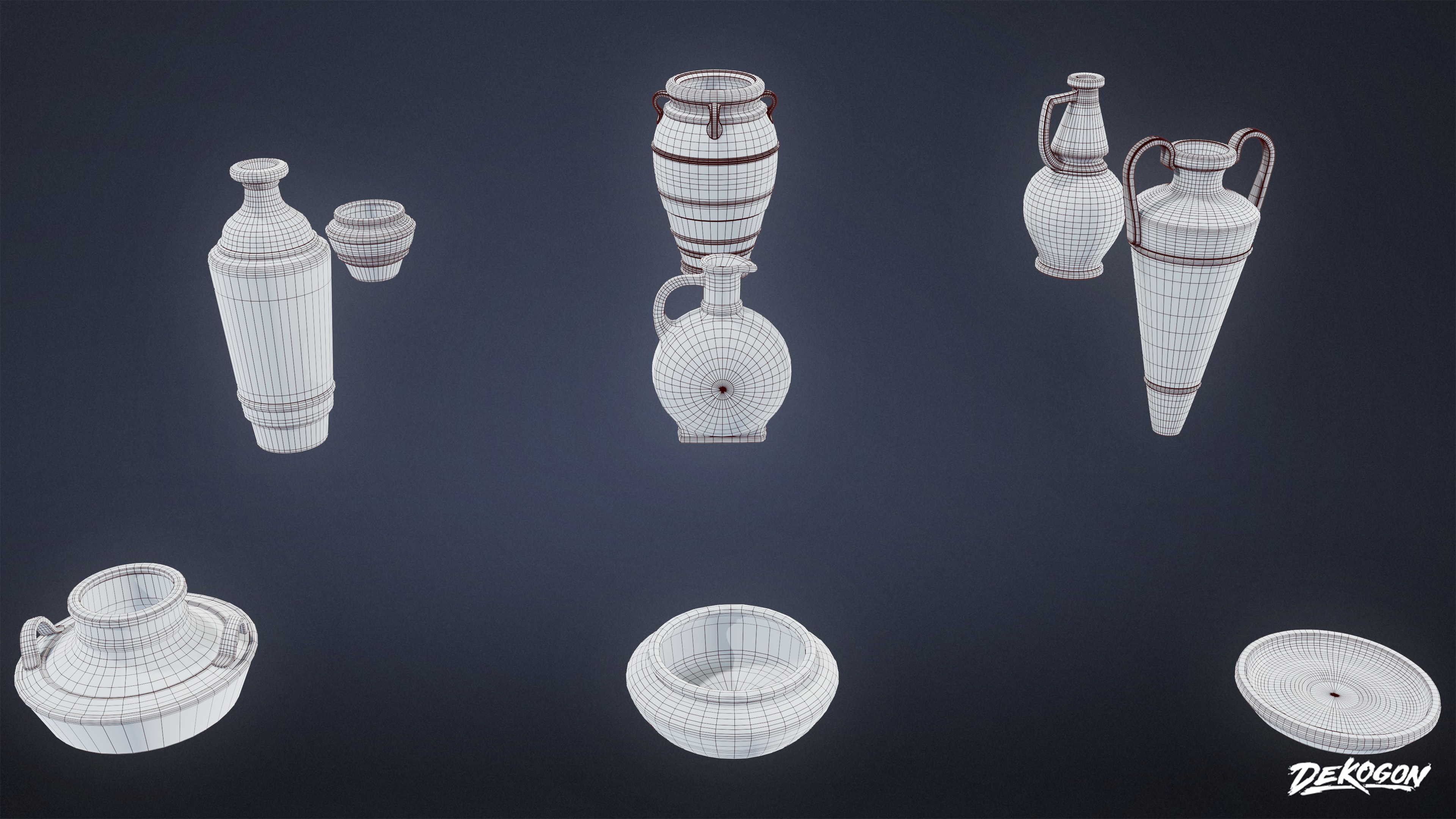 ANCIENT RUINS - Pottery 01 - LOW POLY Low-poly 3D model_9