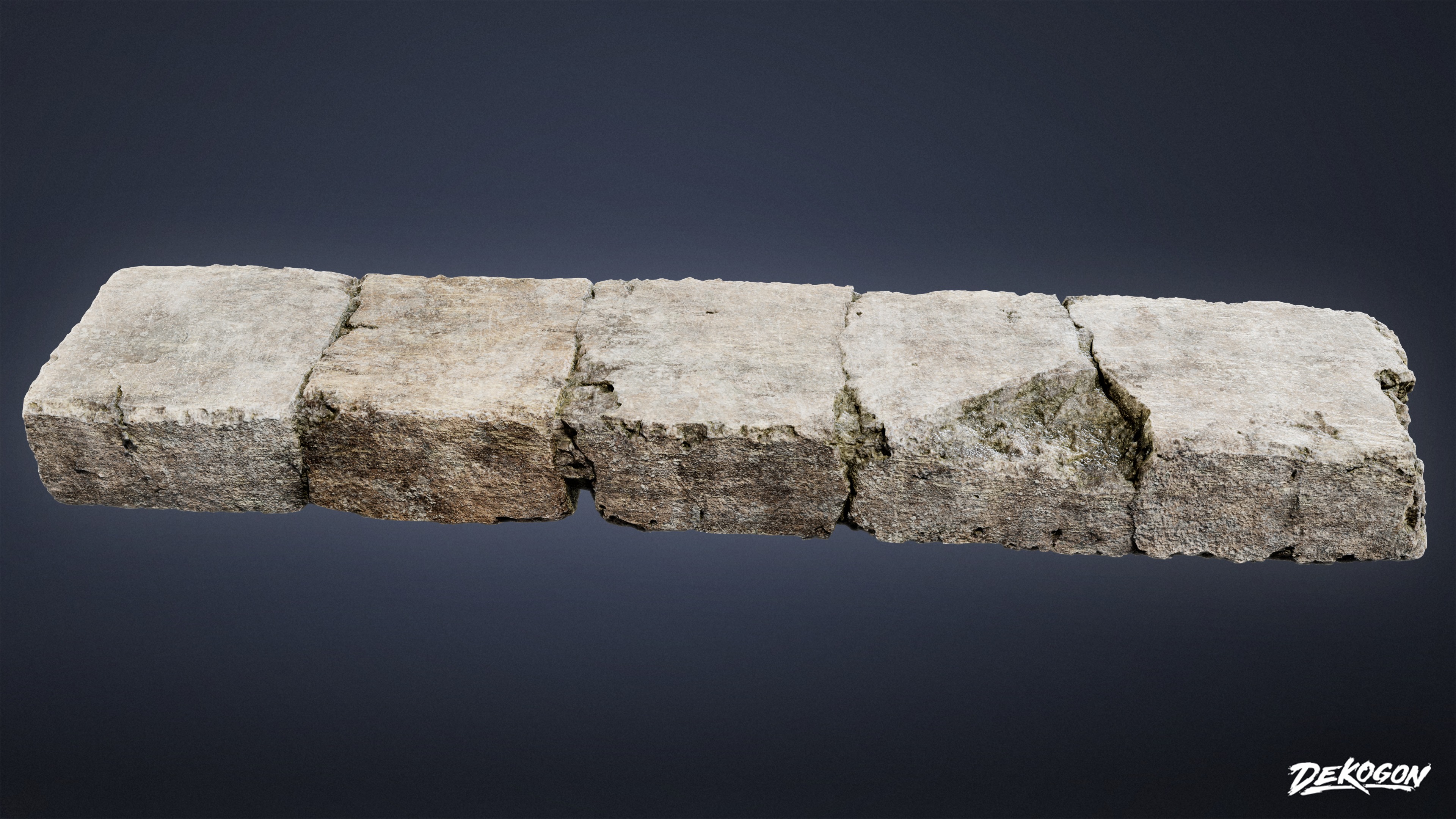 ANCIENT RUINS - Stair Step 01 - LOW POLY Low-poly 3D model_2