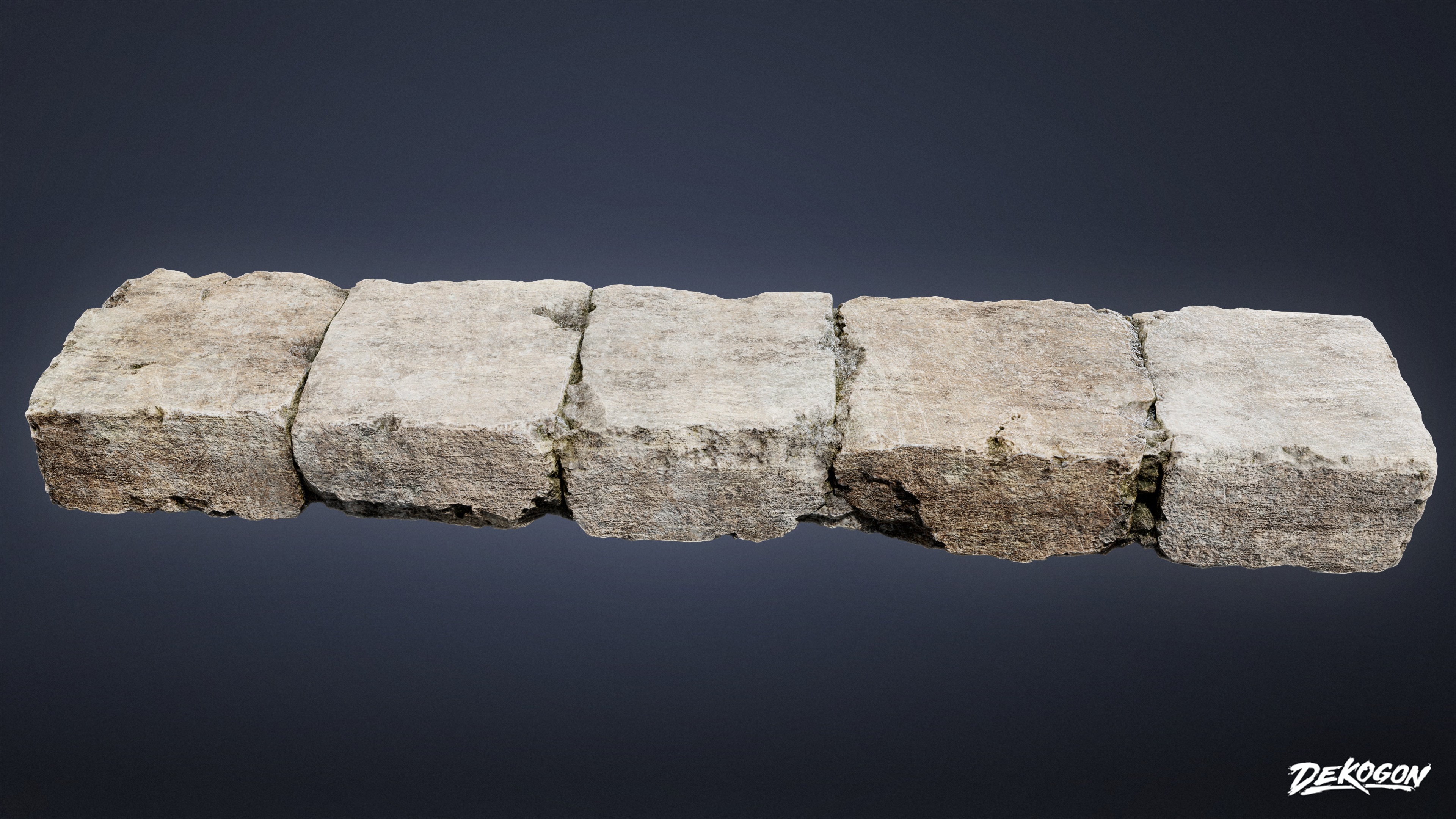 ANCIENT RUINS - Stair Step 01 - LOW POLY Low-poly 3D model_1