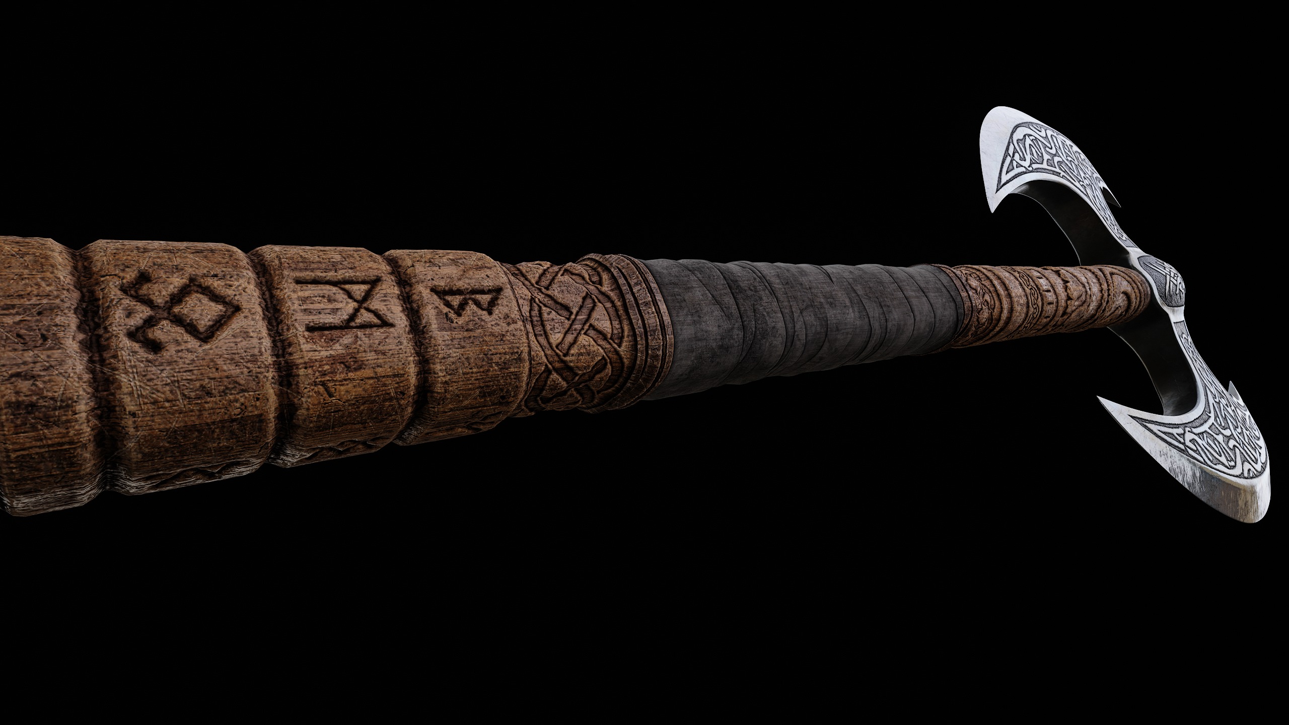 Viking Axe Prop Low-poly 3D model_5