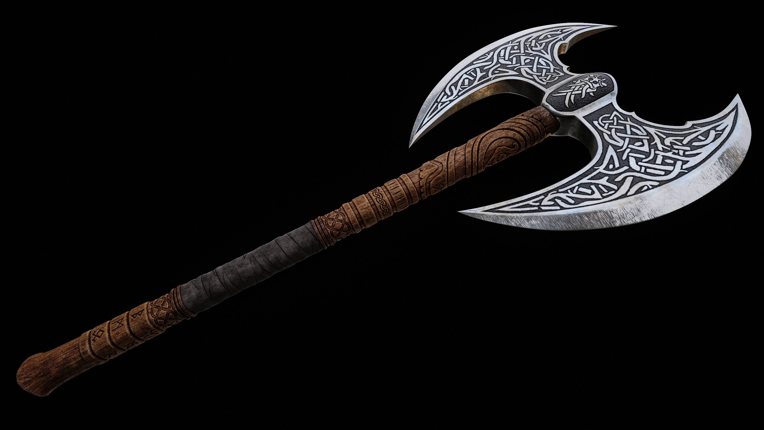 Viking Axe Prop Low-poly 3D model_1