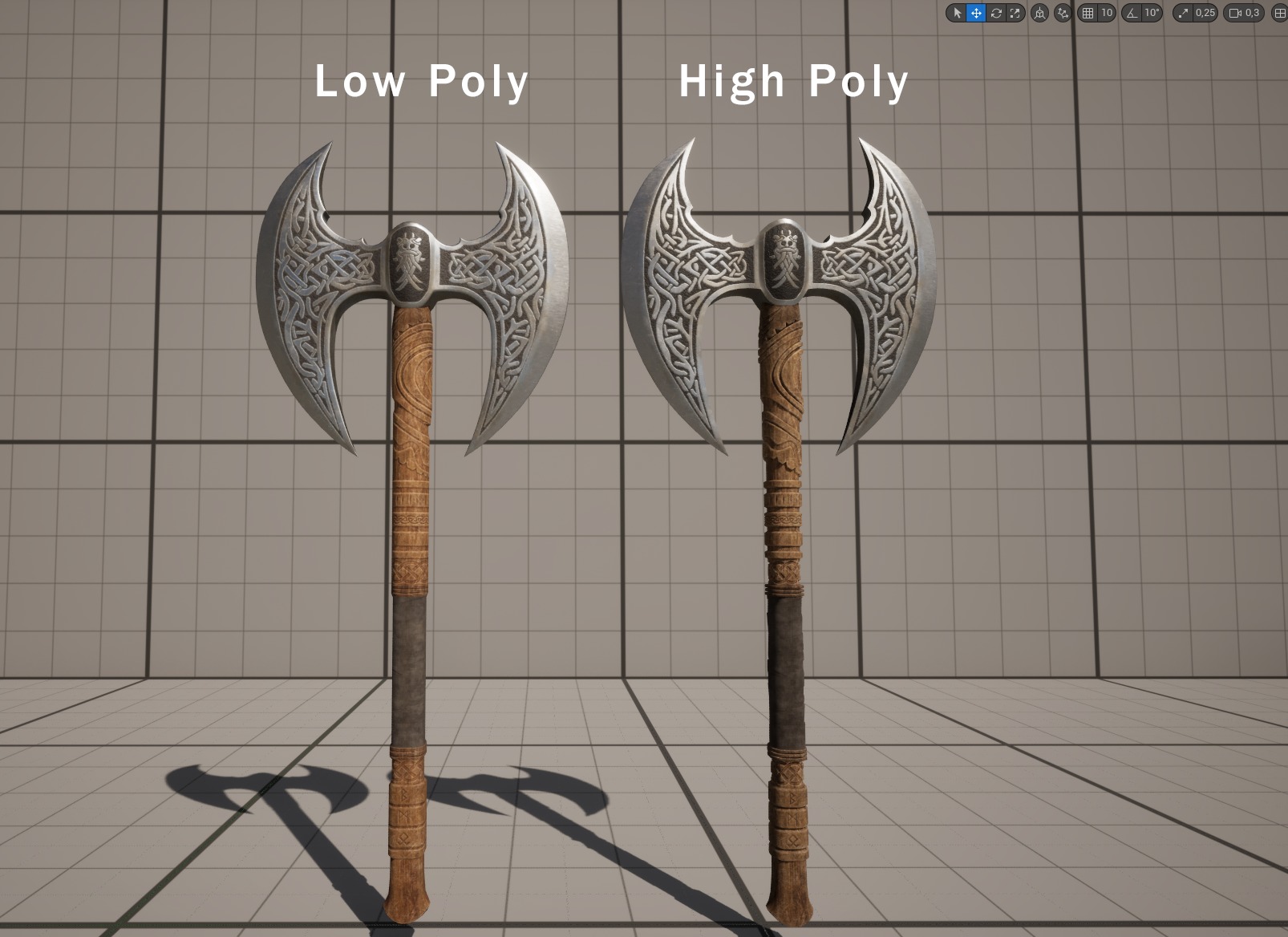 Viking Axe Prop Low-poly 3D model_7
