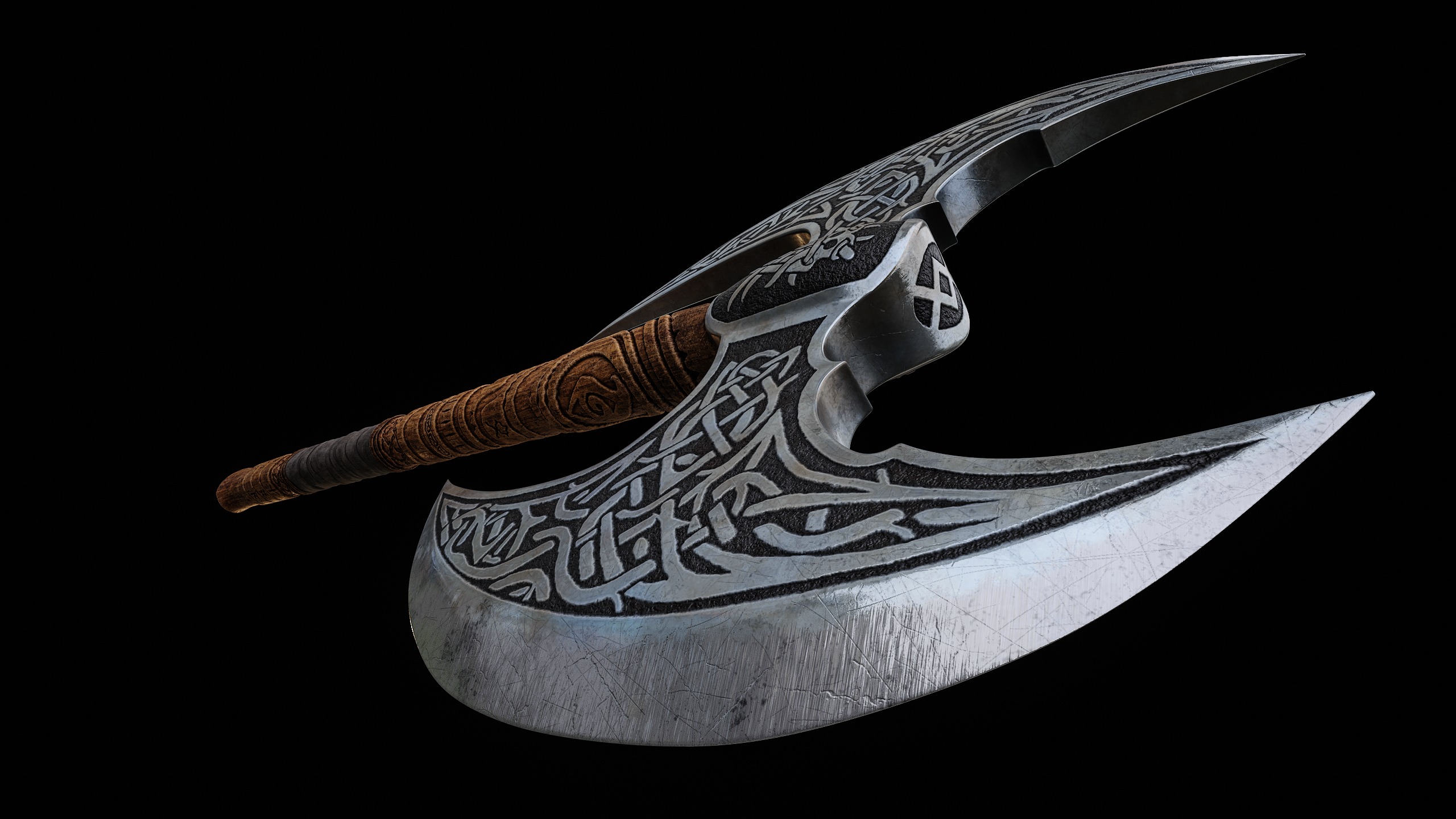 Viking Axe Prop Low-poly 3D model_2