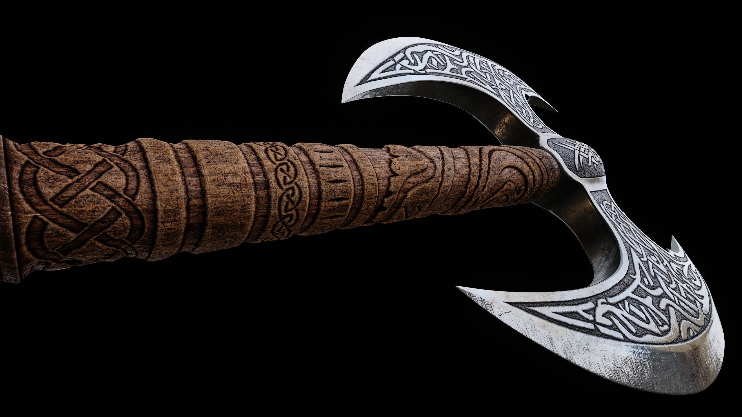 Viking Axe Prop Low-poly 3D model_4