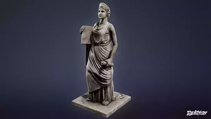 ANCIENT RUINS - Statue 01 - LOW POLY Low-poly 3D model