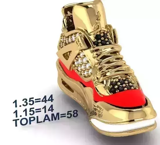 HIPHOP SHOE pendant 3d wax resine projet jewellery 3D print