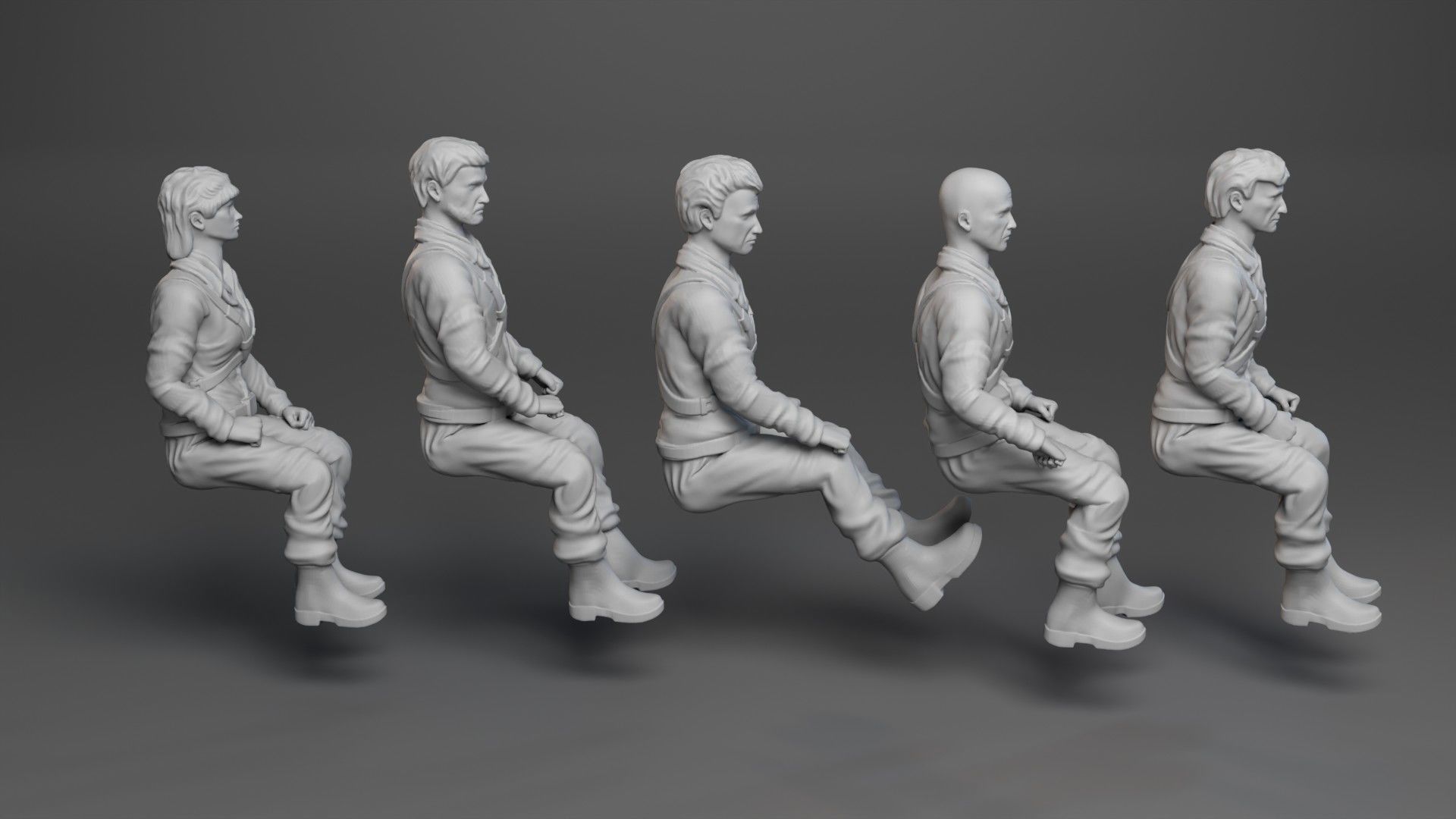 Fantastic voyage 1966 sitting figures 3D print model_1