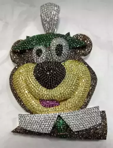HIPHOP YOGI BEAR pendant 3d wax resine projet jewellery 3D print