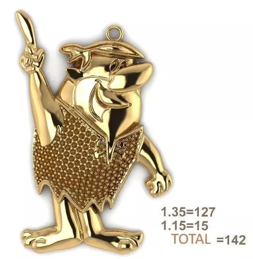 HIPHOP BARNEY flintstones pendant 3d wax resine projet 3D print model