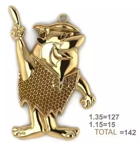 HIPHOP BARNEY flintstones pendant 3d wax resine projet 