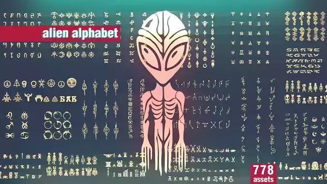 3D Alien Alphabet - Mega Pack