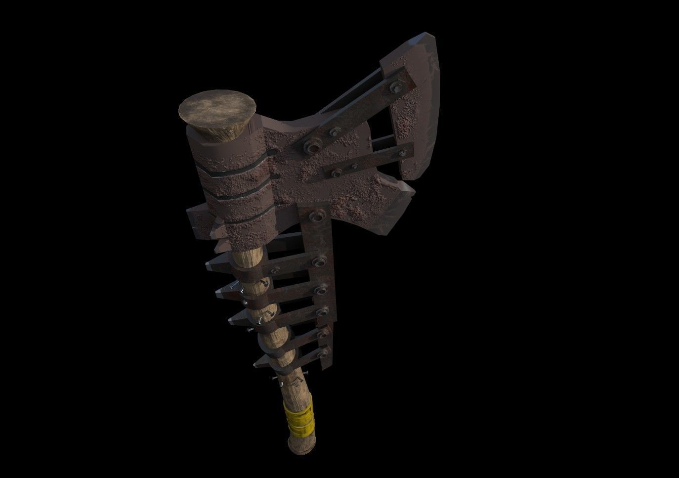 Modern Axe Low-poly 3D model_3