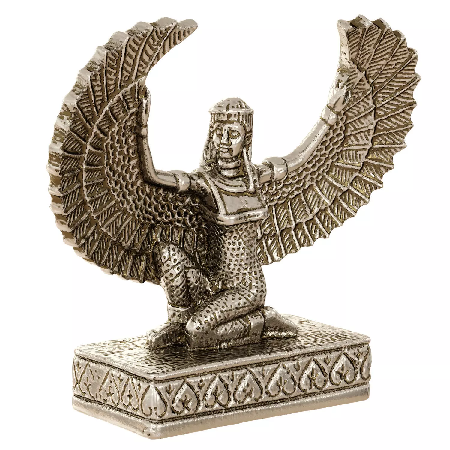 Egyptian figurine Goddess Isis 3D model_0