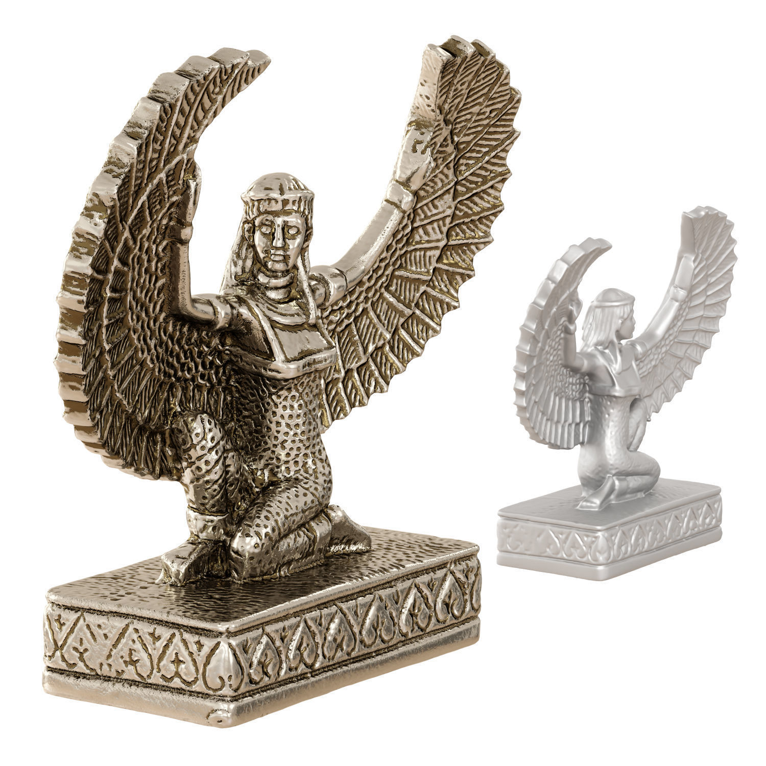 Egyptian figurine Goddess Isis 3D model_1