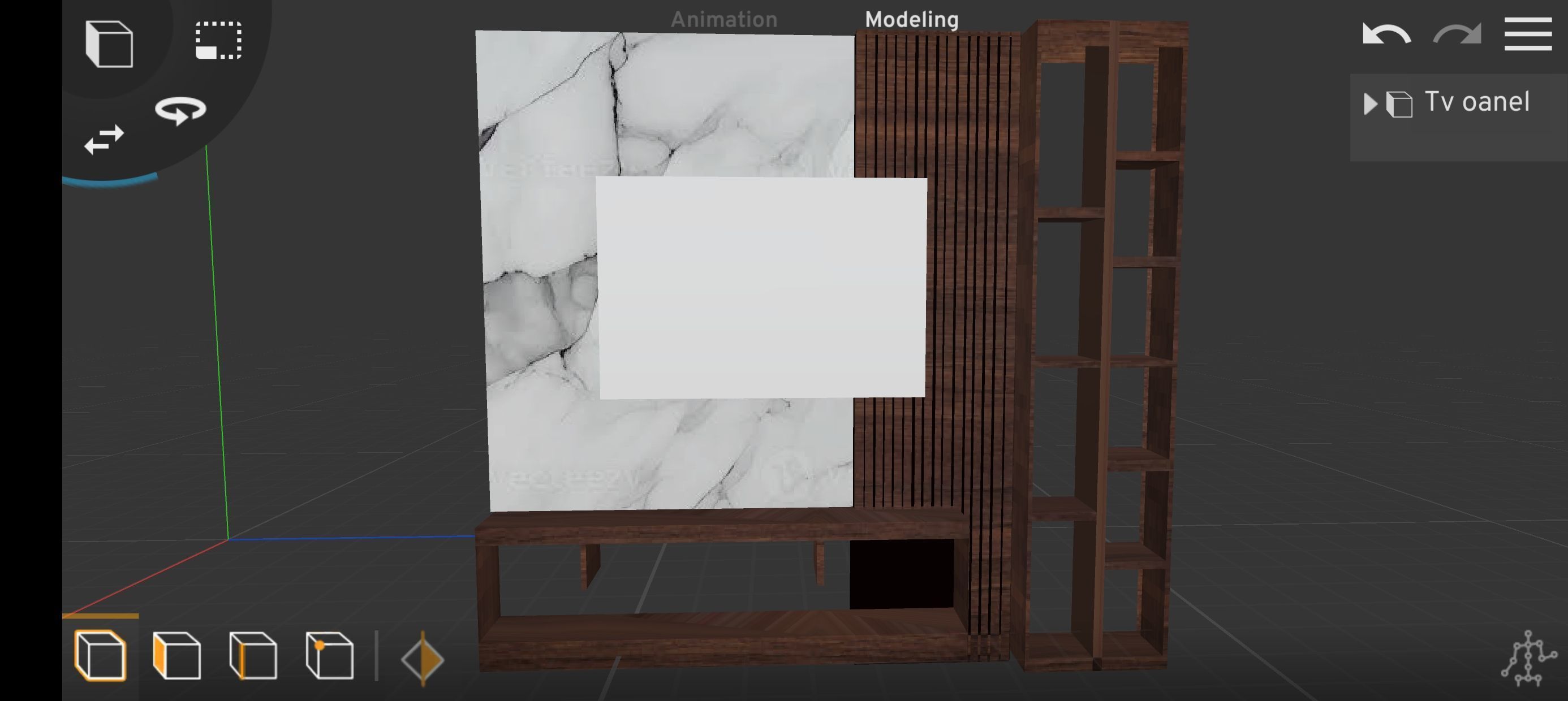 Modern TV panel  Low-poly 3D model_2