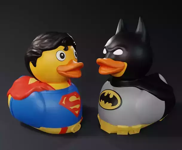 Cute Batman and Superman Rubber Ducks