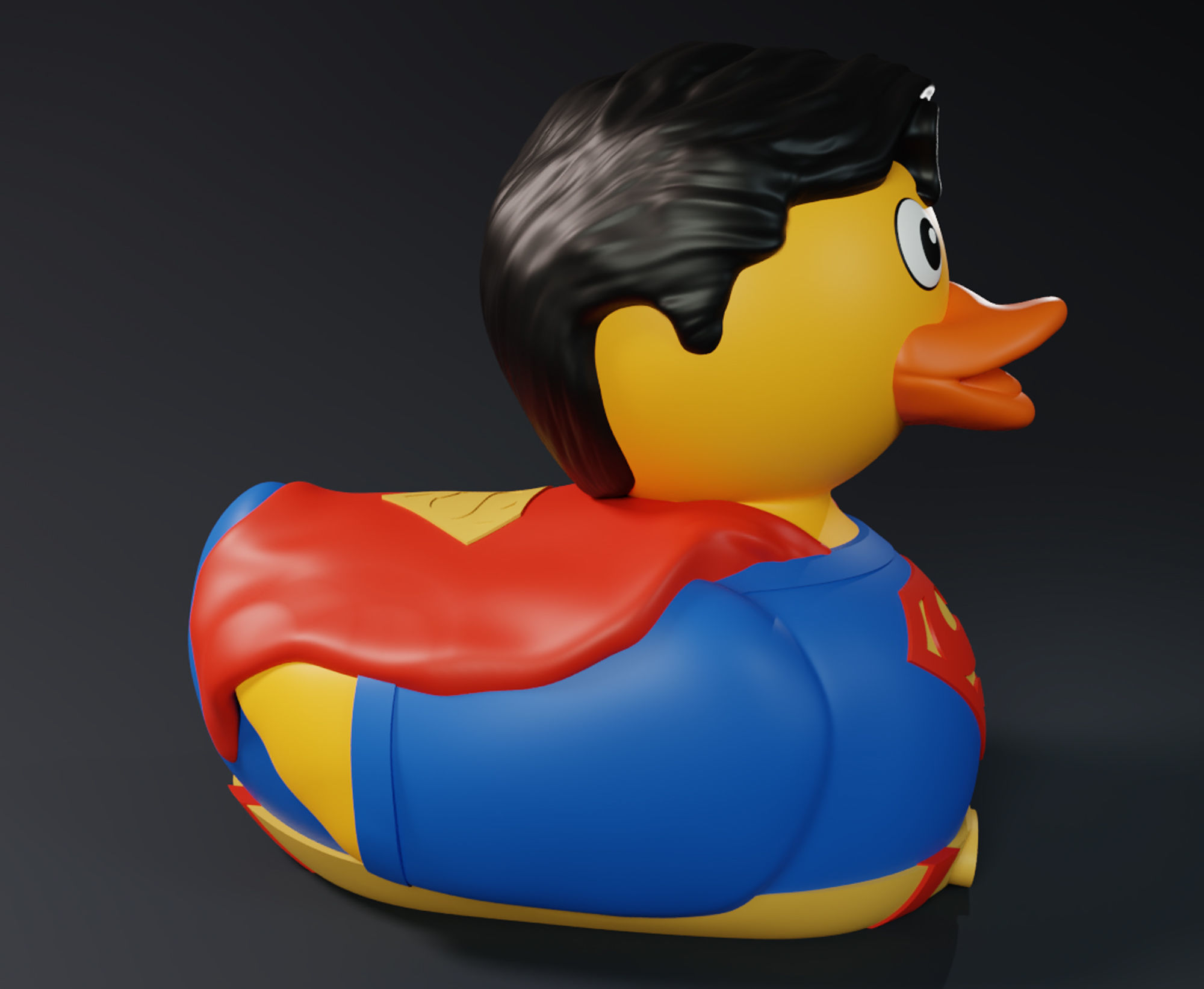 Cute Batman and Superman Rubber Ducks 3D print model_4