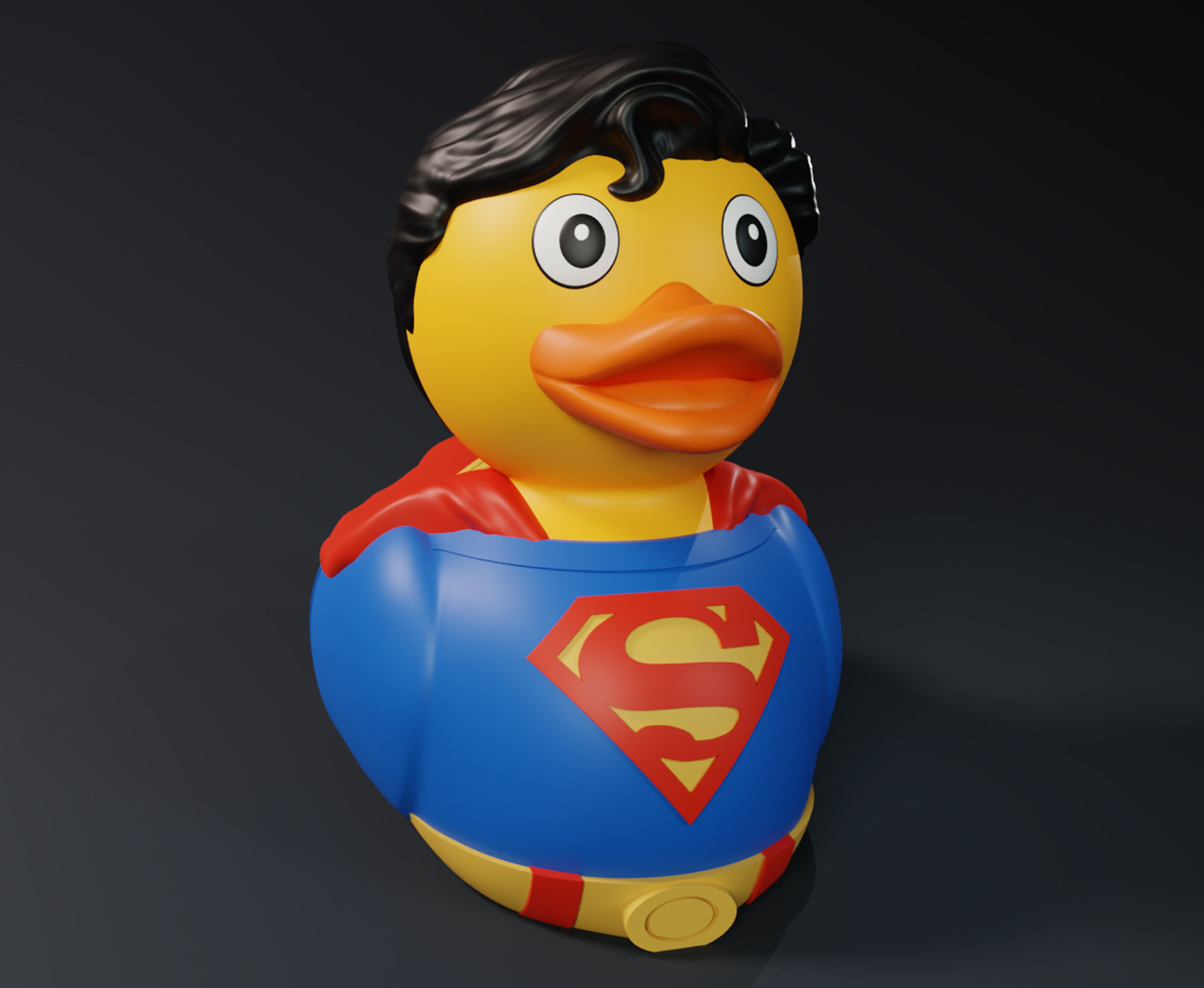 Cute Batman and Superman Rubber Ducks 3D print model_2